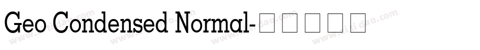 Geo Condensed Normal字体转换